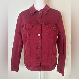 Liverpool Women's Burgundy Jean Jacket size small in great condition